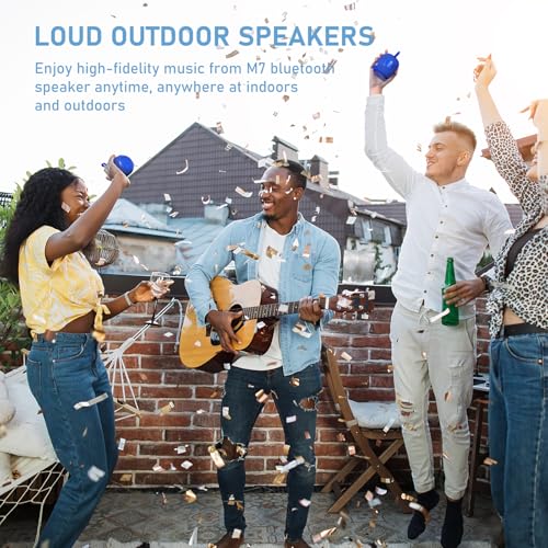Portable Bluetooeh Speaker Wireless Mini IPX7 Waterproof Speaker 24H Playtime 360° Stereo Surround Sound Bass Small Speakers for Outdoor Travel(Blue)