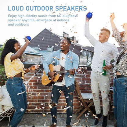 Portable Bluetooeh Speaker Wireless Mini IPX7 Waterproof Speaker 24H Playtime 360° Stereo Surround Sound Bass Small Speakers for Outdoor Travel(Blue)