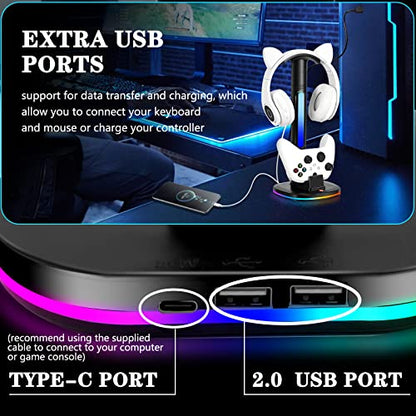 Controller Charger with RGB Headphone Stand for Xbox Series X|S/Elite 2/One/One X/One S/One Elite, XSX Controller Charger Station with 2 USB Port, Headset Stand for Xbox Charging Station Dock - size: Charger for Xbox