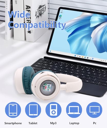 Wireless On-Ear Headphones Bluetooth with Microphone, Lightweight Foldable Wireless Headphones Built-in LED Lights, FM Radio, Micro SD/TF Slot for Travel Home, Green Q9M - color: Green