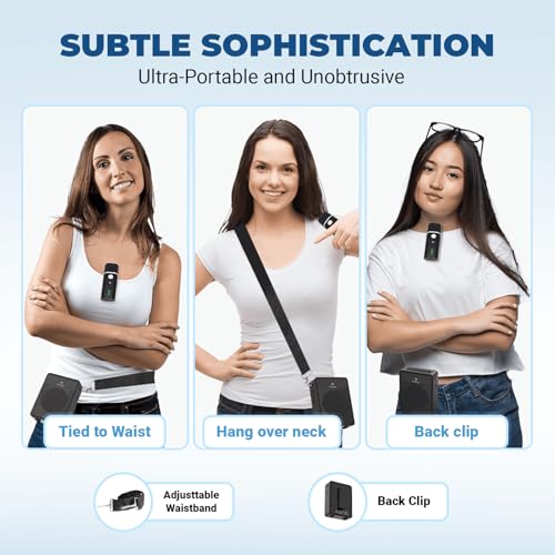 Wireless Voice Amplifier with Bluetooth Lavalier Microphone B006 | Noise Reduction Portable Microphone with Speaker, Mini Megaphone with Clip on/Lapel Mic for Teachers Classroom Tour Guide