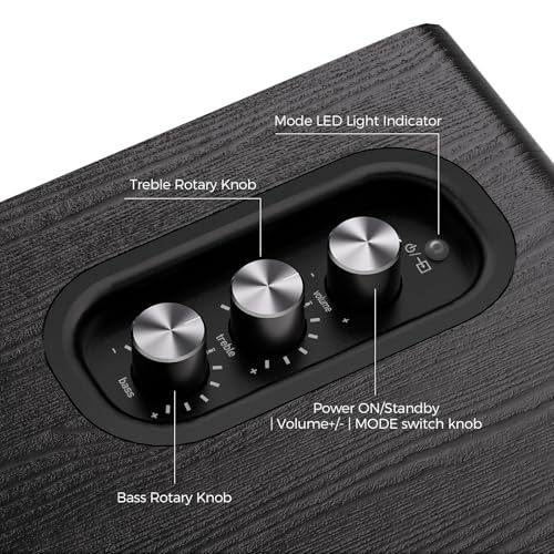 LARKSOUND Active Bookshelf Speakers for Turntable, Powered PC Desktop & TV Audio, Aluminum Horn Tweeter, 4" Woven Glass Fiber Woofer, Built-in Amp, BT/Opt/ARC/AUX/USB, Black - color: Black