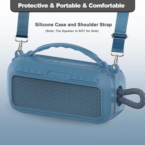JCHPINE Silicone Cover Case for Bose SoundLink Plus Portable Speaker | Protective Soft Silicone Case with Carrying Handle and Shoulder Strap (Blue Dusk) - color: Blue Dusk Case