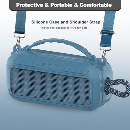 JCHPINE Silicone Cover Case for Bose SoundLink Plus Portable Speaker | Protective Soft Silicone Case with Carrying Handle and Shoulder Strap (Blue Dusk) - color: Blue Dusk Case