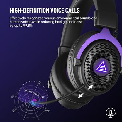 EKSA E900WT Wireless Gaming Headset with Microphone for PC Ps5 Ps4 - color: Purple