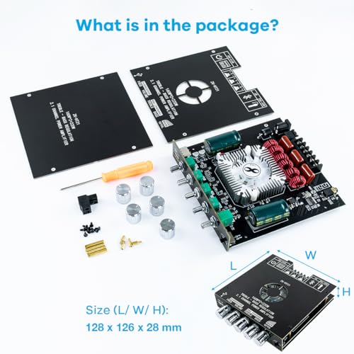 ZK-HT21 TDA7498E Bluetooth Amplifier Board 160W×2+220W Subwoofer 2.1 Channel Audio Receiver Power Amplifier Module with Treble and Bass Control for DIY Speakers - style: ZK-HT21