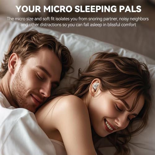 Sleepals micro Sleep Earbuds for Side Sleepers | Sleep Headphones with Soft and Snug Fit | Moderate Noise Reduction (not ANC) | Small and Light, 4H Single Play, 28H with Charging Case (Off-white) - color: Off-white