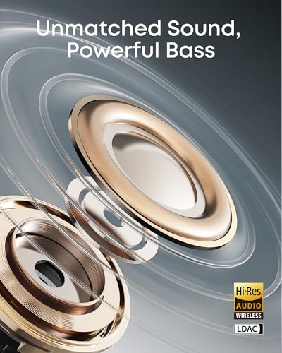 Soundcore AeroClip by Anker, Open-Ear Earbuds, Clip-On Headphones, Adaptive Comfort, Clear Calls with 4 Mics and AI, Stable Fit, 12mm Drivers for Powerful Bass, Hi-Res, Open-Ring Design | Ultra-Comfort for Running Workout, Stable, Power Bass, Hi-Res, 32H