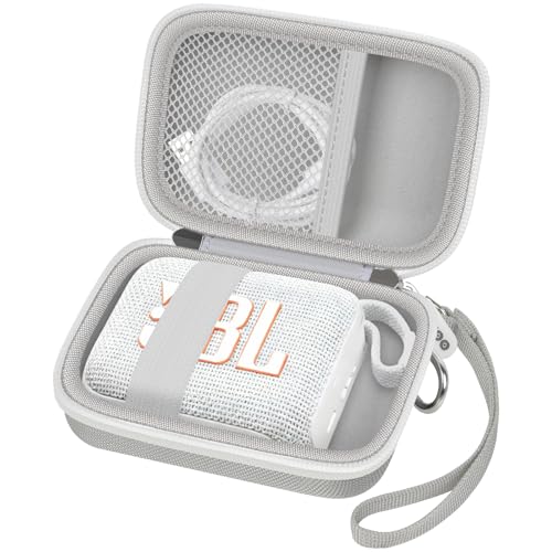 Speaker Case for JBL Go 5/4/3, Case Only | Hard Case, Mesh Pocket for Charging Cable, Compact Travel Carry, Speaker Not Included, Gray - color: Grey