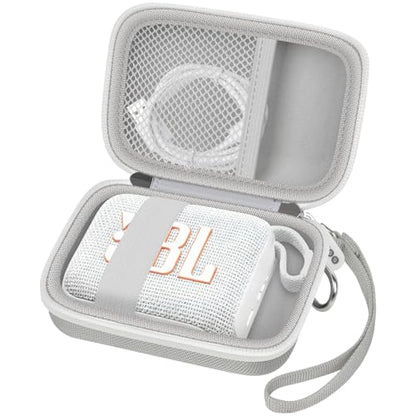 Speaker Case for JBL Go 5/4/3, Case Only | Hard Case, Mesh Pocket for Charging Cable, Compact Travel Carry, Speaker Not Included, Gray - color: Grey