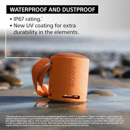 Sony SRS-XB100 Wireless Bluetooth Portable Lightweight Speaker, Black | 16 Hr Battery, Super-Compact Travel Speaker, IP67 Waterproof & Dustproof Shower Speaker, Versatile Strap, Hands-free Calling - color: Black