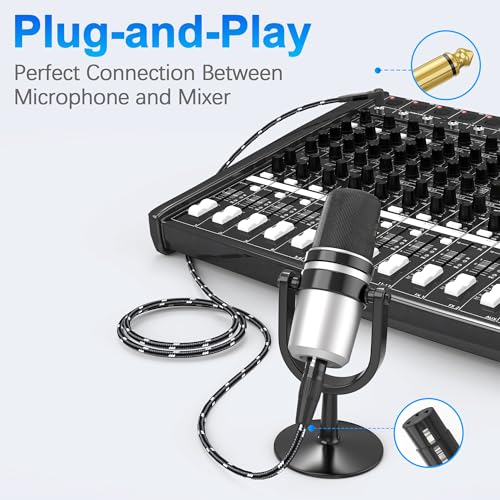 JOLGOO 1/4 TS Right Angle to XLR Female Microphone Cable, 10 Feet, 3-pin XLR Female High-End Audio Cable for Mixer, Amplifier, Recording, and Live Sound - size: 10 Feet, style: 1/4 TS