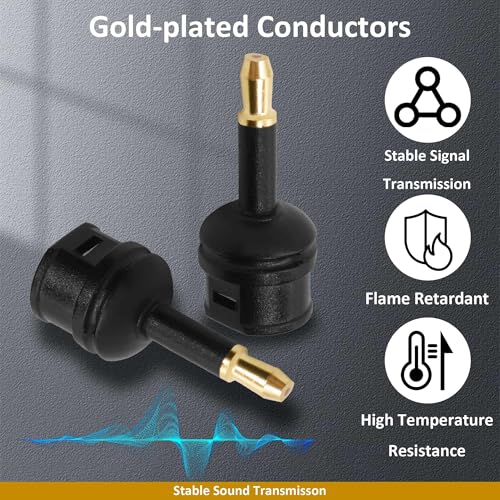 3.5mm Mini Toslink Adapter Digital Fiber Optic Audio Connector | Toslink Female to 3.5mm Mini Male Jack Converter,for Optical Audio Cable Laptop TV Sound Bar Home Theater