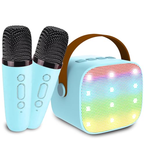 Mini Karaoke Machine for Kids & Adult, 4-12 Years Old Girls Christmas Birthday Gift, Karaoke Toys Gifts for Girls Ages 4, 5, 6, 7, 8, 9, 10, 12 +Year Old Birthday Party Cute Blue - color: Cute Blue
