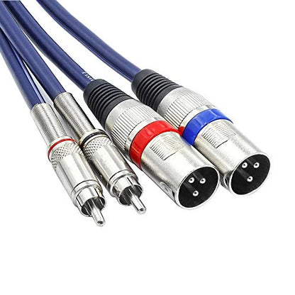 Dual RCA to XLR Male Cable, 2 XLR to 2 RCA/Phono Plug HiFi Stereo Audio Connection Microphone Cable Wire Cord Path Cable - 10 Feet / 3m - size: 10 FT