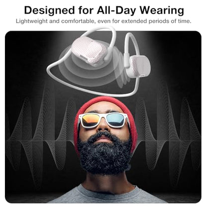 Purity Air Open Ear Headphones - True Air Conduction Wireless Bluetooth Open Ear Earbuds with Dual Mic for iPhone/Android - Secured Long Wearing Comfort, Sports Sweat Resistant (Pink Chevron) - color: Pink Chevron