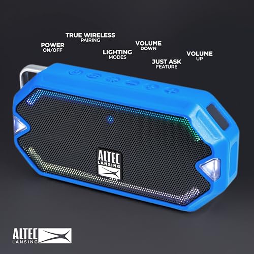 Altec Lansing - HydraMini Wireless Bluetooth Speaker, IP67 Waterproof USB C Rechargeable Battery with 6 Hours Playtime, Compact, Shockproof, Snowproof, Everything Proof (Royal Blue) - color: Royal Blue