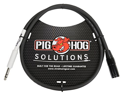 Pig Hog PX4T3 XLR Male to 1/4" TRS Instrument Cable, 3 Feet - size: 3 ft