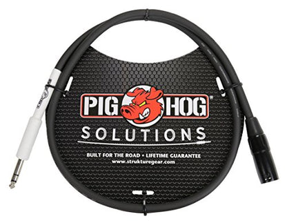 Pig Hog PX4T3 XLR Male to 1/4" TRS Instrument Cable, 3 Feet - size: 3 ft