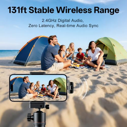 Mini Wireless Lavalier Microphone for iPhone ipad Android - color: Mic Mini (2TX+1 C RX+1 Lightning RX+Charging Case)