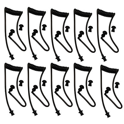 10Pcs Flexible Spring Air Tube Replacement Walkie Talkie Earphone Earpiece Coil Acoustic Air Tube for Two-Way Radio Headsets (Black) - size: 10 Pcs