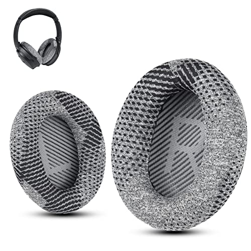 Professional Bose Headphones Ear Pads, Fits Bose QuietComfort 35 ii /QC35 /QC25 /QC2 /QC15 /Ae2 /Ae2i /Ae2w /SoundTrue & SoundLink(Over-Ear), Fabric & Memory Foam, by Krone Kalpasmos– Gray Scrims - color: Grey
