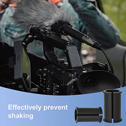 4pcs Microphone Shock Mount Rubber Sleeve, 1.8x0.8inch Sturdy Mic Shock Mount Rubber Spacer Tube Washer Microphone Accessories Compatible with Most Cameras