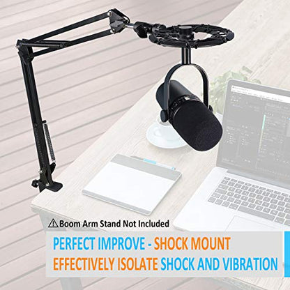 SUNMON Shure MV7 Shock Mount Compatible with Shure MV7 Microphone, MV7 Shock Mount Reduces Vibration Noise Matching Mic Stand Boom Arm by SUNMON - color: Shock Mount