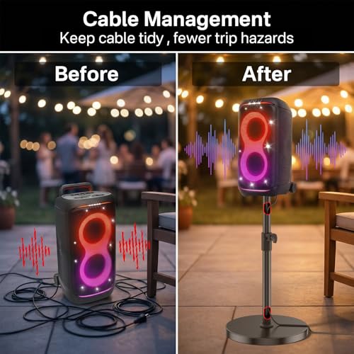 Floor Speaker Stand for JBL PartyBox 520 Stand, Adjustable Height 24.4"-32.3", Heavy Duty Surround Speaker Stands for JBL PartyBox Stand with Reinforced Base, Supports Up to 57 Lbs, 1 Pack - size: For PartyBox 520