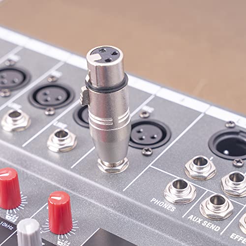 Smithok 4 Pack XLR Female to 1/4" TRS Adapter, Balanced Female XLR to Quarter Inch 6.35mm Male Adapters