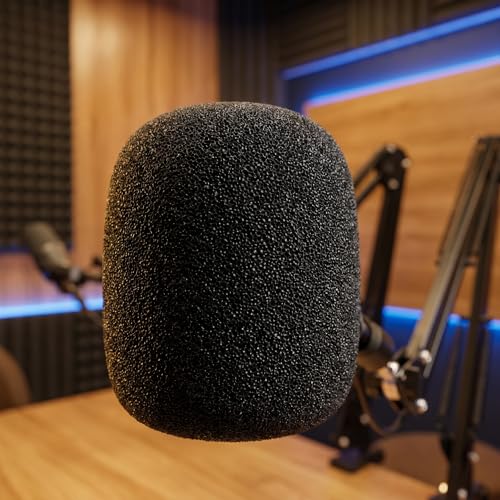 40 Pack Microphone Windscreen Foam Covers, Black Mic Foam Covers for Lavalier Microphones, Headset Mic Covers, Small Microphone Sponge Wind Covers for Noise Reduction and Dust Protection