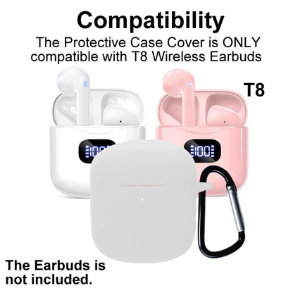 Silicon Case Cover Compatible with KTGEE T8 True Wireless Earbuds, White, P20ICSW - color: White