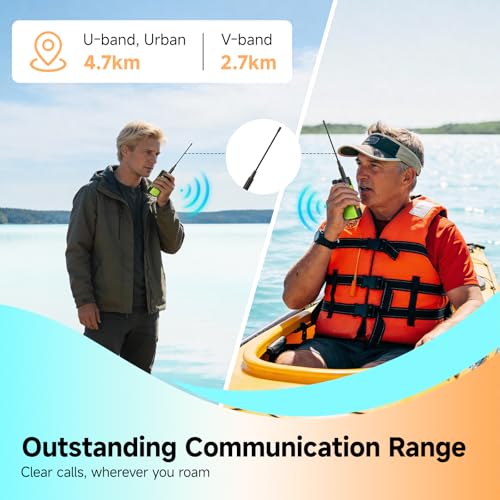 Retevis EZTalk 4S GMRS Radio, IP68 Waterproof Walkie Talkies for Salt Water | Emergency Radio, Floating Walkie Talkies Long Range, Flashlight, 2000mAH Rechargeable, NOAA Weather Alert, Sturdy and Durable