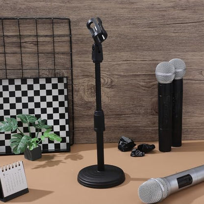 KESYOO Adjustable Desktop Microphone Stand with Sturdy and Compact Plastic Base Clip Suitable for Music Recording and Professional Use on Tables and Studios