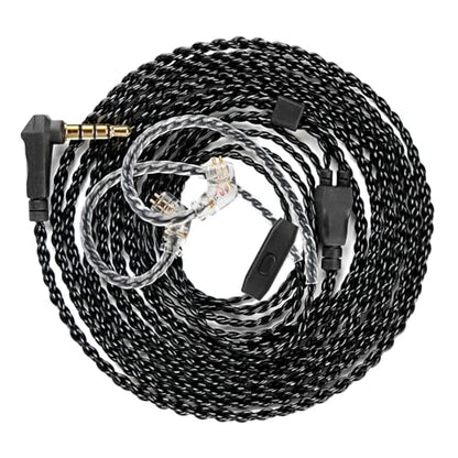 KZ ZS10 Pro IEM Cable, 2 Meter Long in Ear Monitor Cable, CCZ C01 4N OFC Upgraded Earbuds Cord for ZSN PRO X, Castor, EDX PRO, ZS12 PRO X, ZS10 PRO-X, ZAR, ZAS, CCA CRA (2m, QDC-Pins With Mic, Black) - size: 2m, style: QDCpins-With Mic