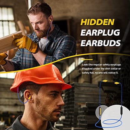 MIPEACE Bluetooth Work Earplugs Headphone,Wireless in-Ear Noise Isolating Earbuds,29dB Noise Reduction Headphone with Control,19+ Hours Battery for Lawn Mowing Safety Industrial Construction(Black) - color: Black