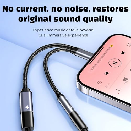 USB C to 3.5mm Audio Adapter with 60W PD Fast Charging, 2-in-1 DAC Audio Converter and Headphone Jack, Compatible with iPhone 15/15 Pro, iPad Pro, Samsung Galaxy, Gaming, Car Aux - size: 1 Pack