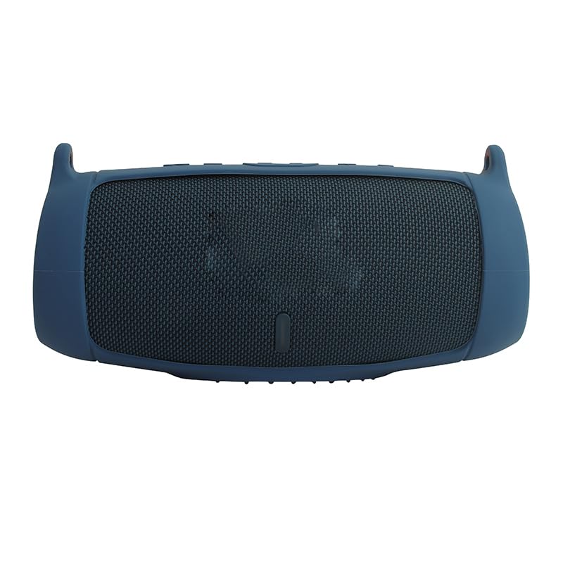 Protective Silicone Case Cover for JBL Charge 5 Bluetooth Speaker Soft Carrying Skin Sleeve with Shoulder Strap & Carabiner,Speaker Accessory (Dark Blue) - color: dark blue