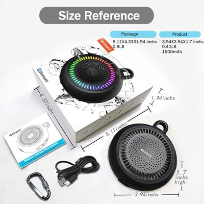 SOWO Shower Speaker Bluetooth Waterproof, Small Speaker Portable Wireless - color: Black