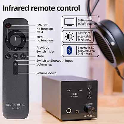 SMSL M300SE(Upgraded),Two CS43131 Chip MQA Audio Decoder,Ear Amplifier,Third Generation XMOS,PCM768kHz/32bit DSD256,DOP64,5 PCM Filters,True Balanced Output XLR,THD+N -117dB