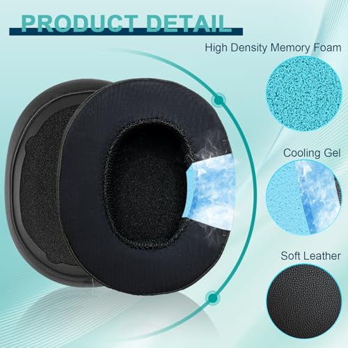 Replacement Ear Pads for Skullcandy Crusher Wireless/Evo/Hesh ANC/EVO/Crusher ANC, Headphones Ear Cushions Covers for Skullcandy Venue Wireless ANC Headset Accessories Ear Cups Repair Parts (Black CG) - color: Black CG