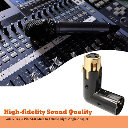 XLR Male to Female Right Angle Adapter Adjustable 3-PIN XLR 90 Degree Connector for Audio Cables PA Systems 2PCS - style: 2PCS 90D XLR Male to Female Adapter