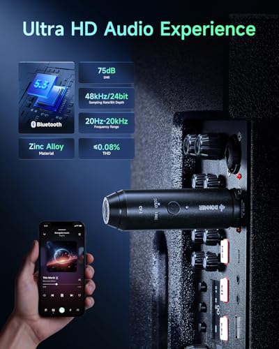 Donner XLR Bluetooth Receiver, Wireless Bluetooth Adapter for Speakers, PA Systems, Audio Mixer, DJ Systems, Bluetooth 5.3, 20 Hours Battery Life (CV-1)