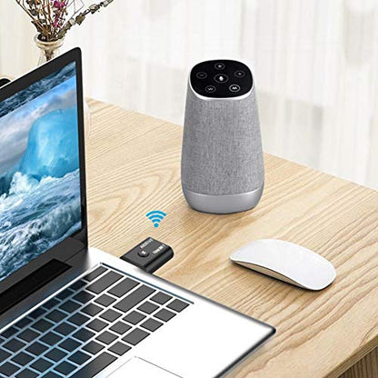 Bluetooth 5.0 Transmitter/Receiver Adapter 2 in 1 Powerful Function Bluetooth 5.0 Transmitter Receiver Independent Circuit Audio Adapter with 3.5mm Assist Cable