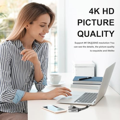 4-in-1 USB C to 3.5mm Headphone Audio Adapter with 60W PD Fast Charging, USB OTG Dongle & TF/SD Card Reader, Hi-Res DAC Splitter Compatible with iPhone15/16, iPadPro, MacBook, Galaxy S23 and most