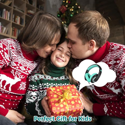 rockpapa Comfort+ Kids Headphones with Microphone, Boys Girls Student Over-Ear Headphones Wired Foldable for School Classroom Laptop PC Computer Tablet Black Teal - color: Teal