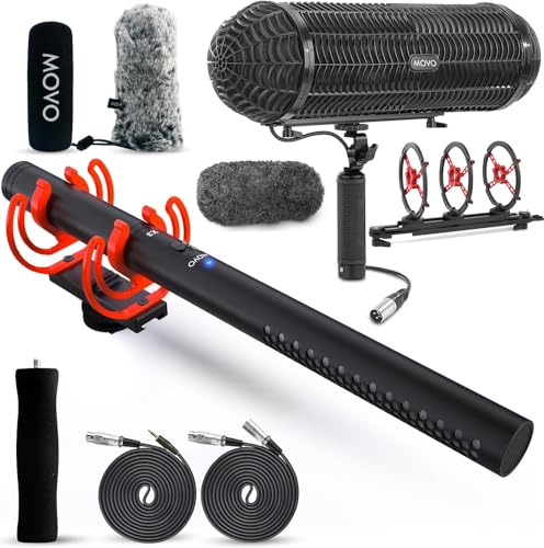 Movo X3-II XLR Shotgun Microphone & BWS1000 Wind Blimp Bundle – Professional Audio Kit for Film