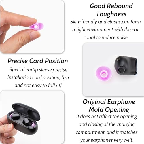Silicone Tips Replacement Earbuds Tips for Beats Fit Pro True Wireless Earbuds Tips Eartip, Fit in The Charging Case Ear Covers, S/M/L, 6 Pairs, Stone Purple - color: Stone Purple