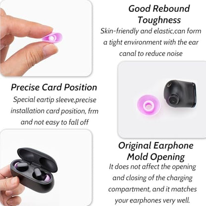 Silicone Tips Replacement Earbuds Tips for Beats Fit Pro True Wireless Earbuds Tips Eartip, Fit in The Charging Case Ear Covers, S/M/L, 6 Pairs, Stone Purple - color: Stone Purple