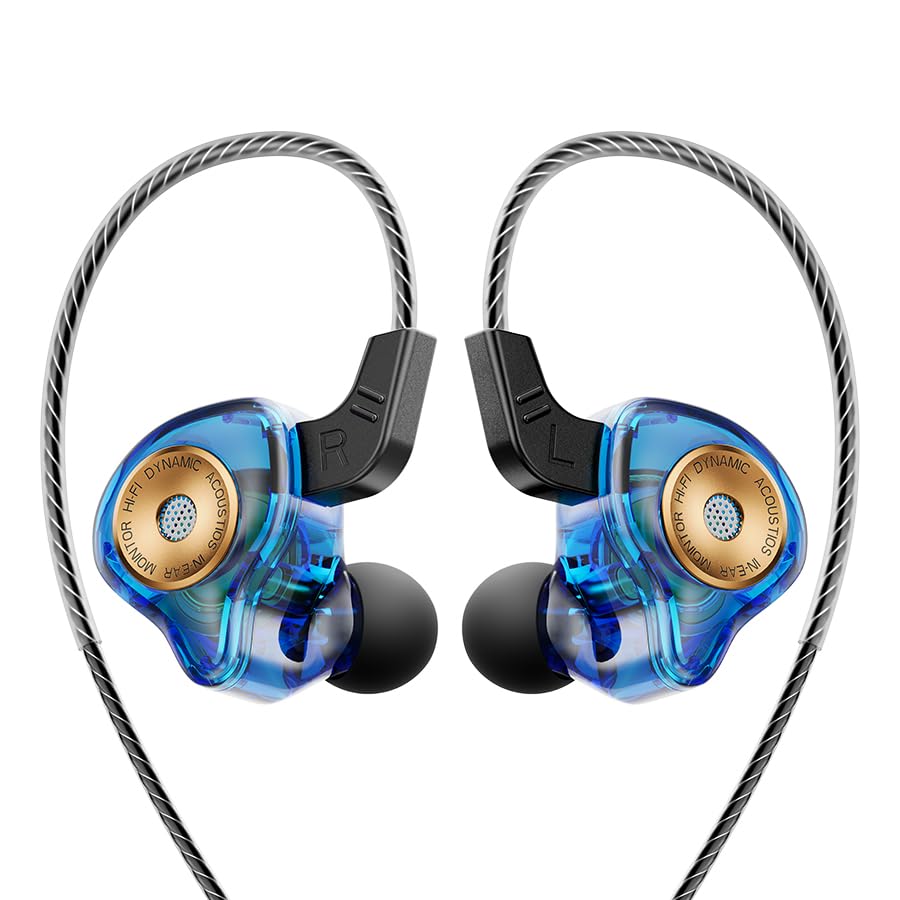 Piluyaa QKZ AK6 Ultra Wired Gaming Earbuds in-Ear Monitors Headphones MIC - color: Blue